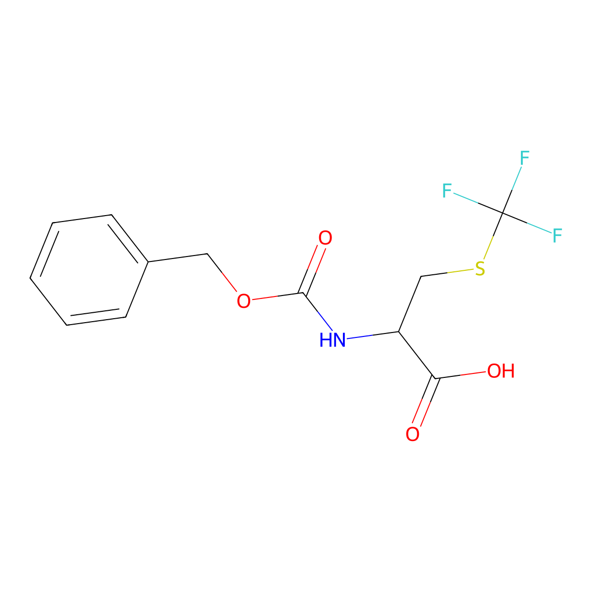 (2R)-2-{[(benzyloxy)carbonyl]amino}-3-[(trifluoromethyl)sulfanyl]propanoic acid molecular structure, CAS 1994331-26-8