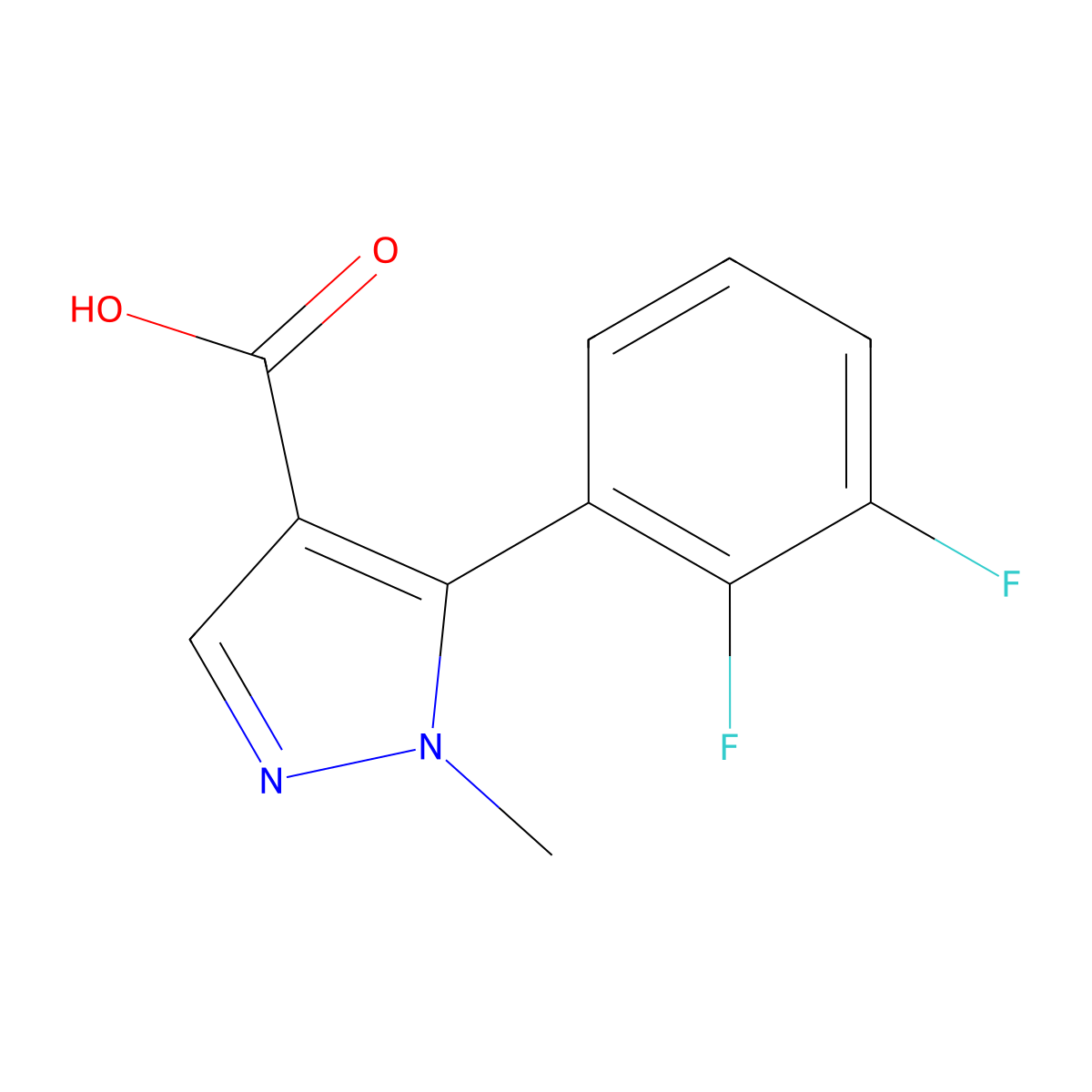 5-(2,3-difluorophenyl)-1-methyl-1H-pyrazole-4-carboxylic acid molecular structure, CAS 1994346-22-3