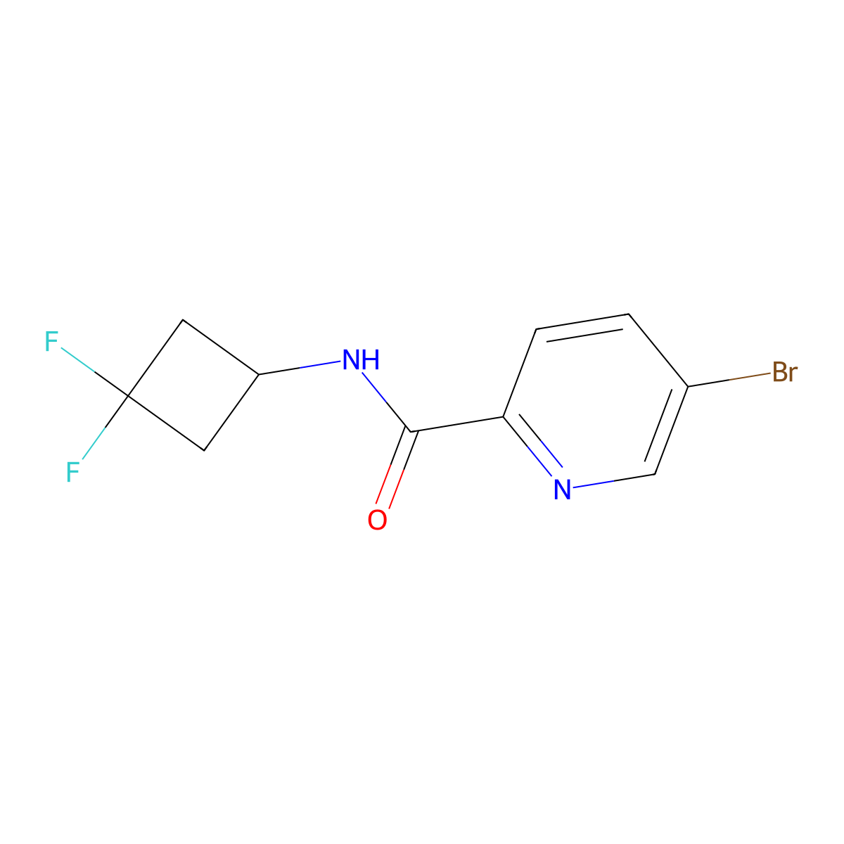 5-Bromo-N-(3,3-difluorocyclobutyl)picolinamide molecular structure, CAS 1994355-80-4