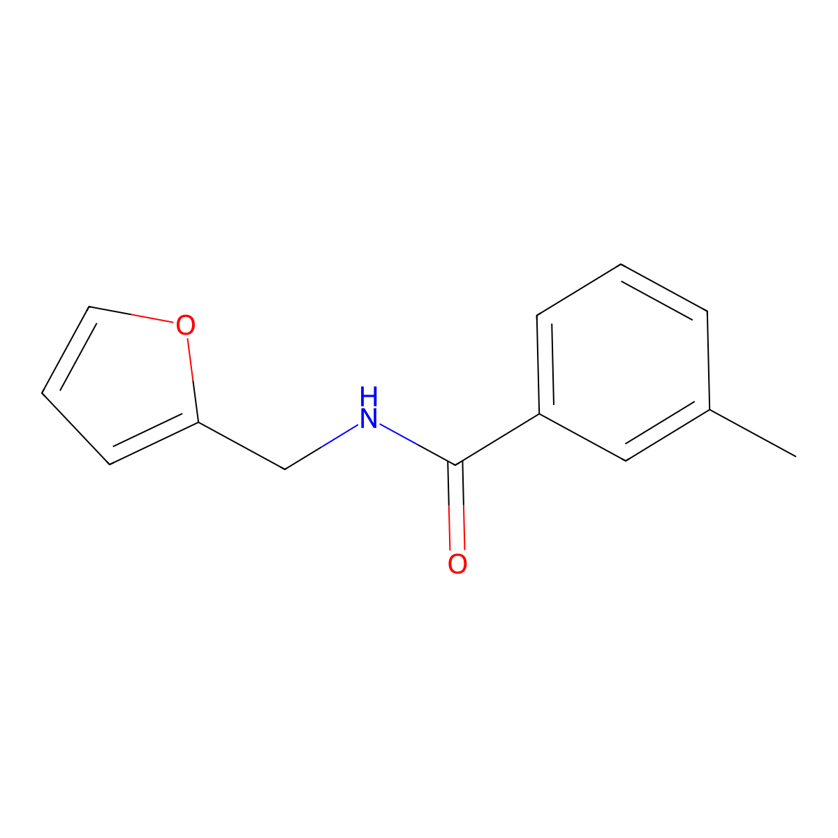 N-(furan-2-ylmethyl)-3-methylbenzamide molecular structure, CAS 199443-17-9
