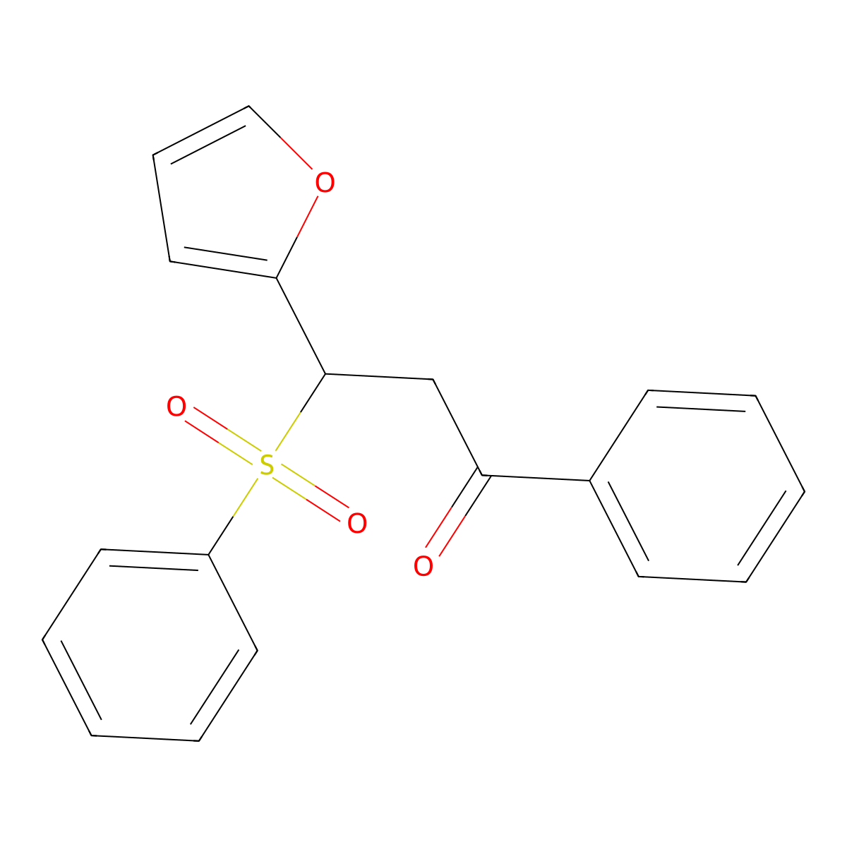 3-(Furan-2-yl)-1-phenyl-3-(phenylsulfonyl)propan-1-one molecular structure, CAS 199443-91-9