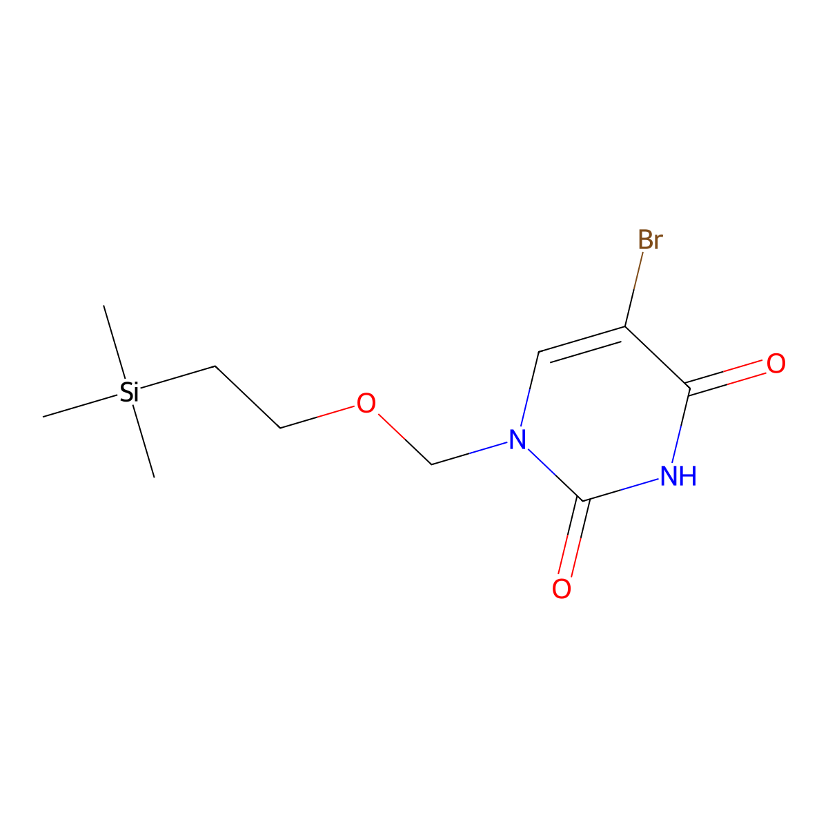 5-Bromo-1-(2-trimethylsilylethoxymethyl)pyrimidine-2,4-dione molecular structure, CAS 199444-40-1