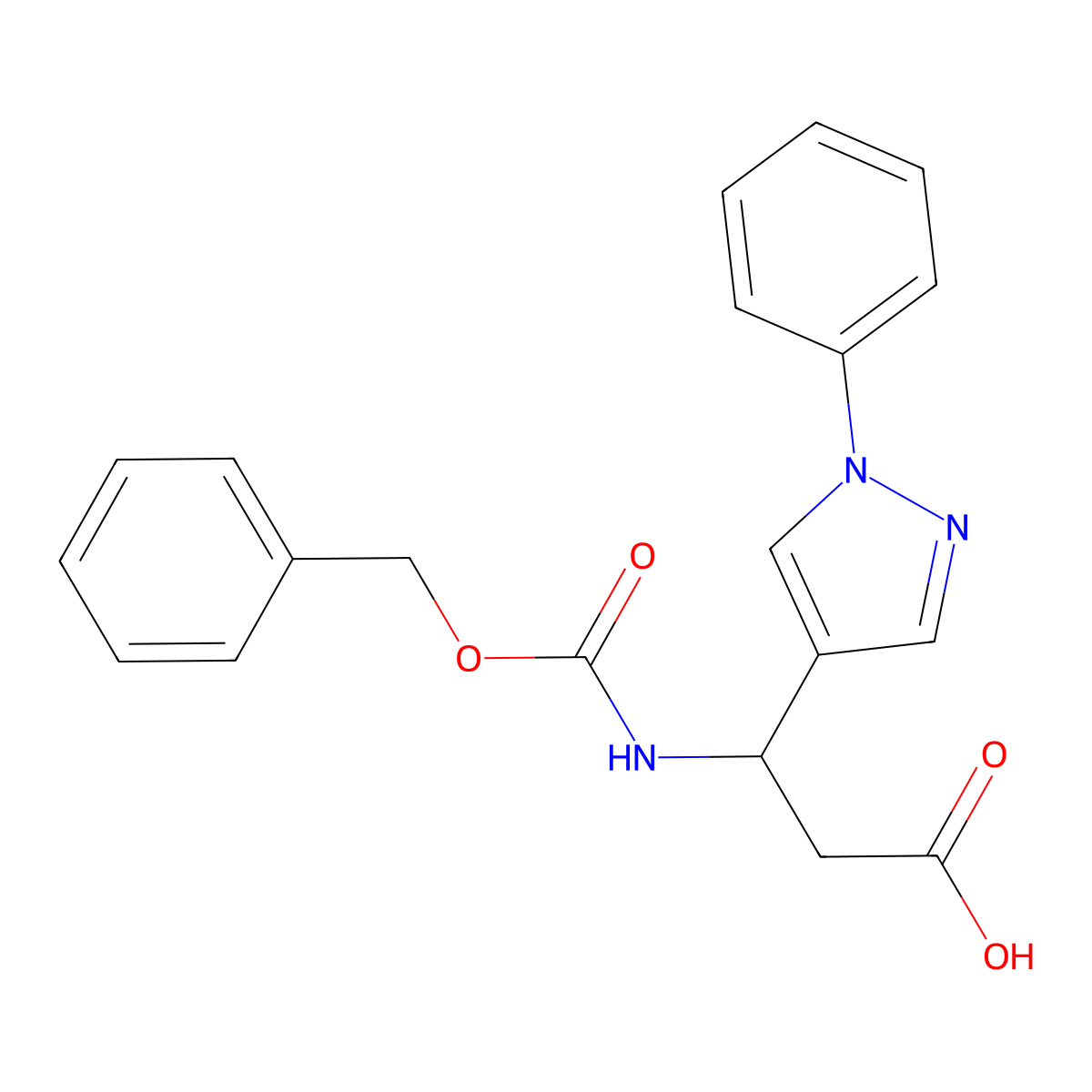 3-{[(benzyloxy)carbonyl]amino}-3-(1-phenyl-1H-pyrazol-4-yl)propanoic acid molecular structure, CAS 1994440-62-8