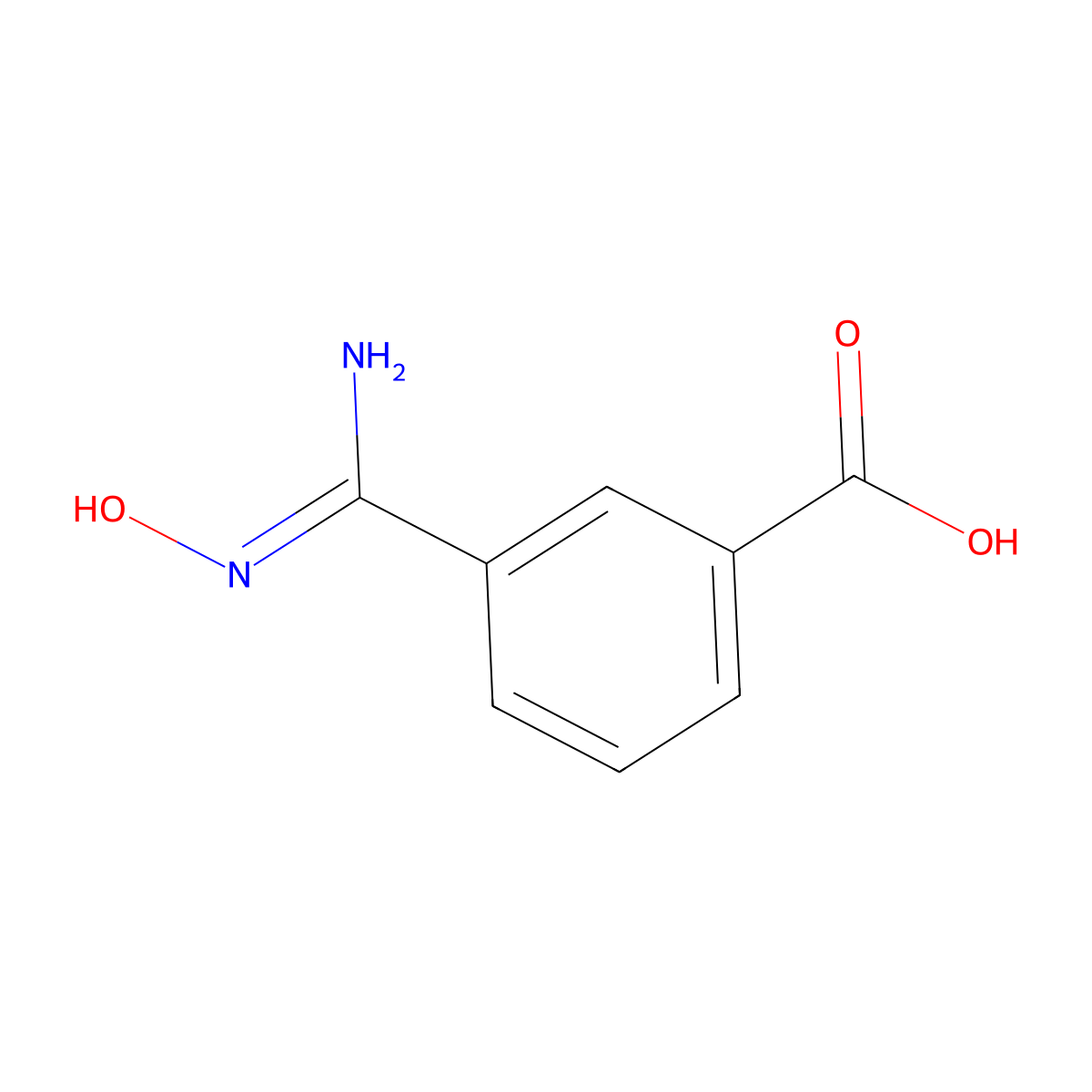 3-(N'-hydroxycarbamimidoyl)benzoic acid molecular structure, CAS 199447-10-4