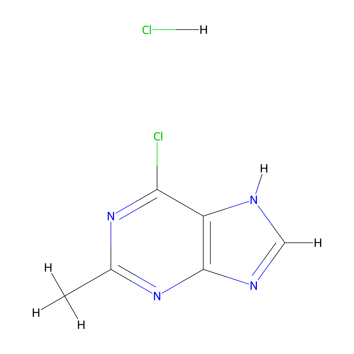 6-Chloro-2-methyl-9h-purine hydrochloride molecular structure, CAS 199449-24-6