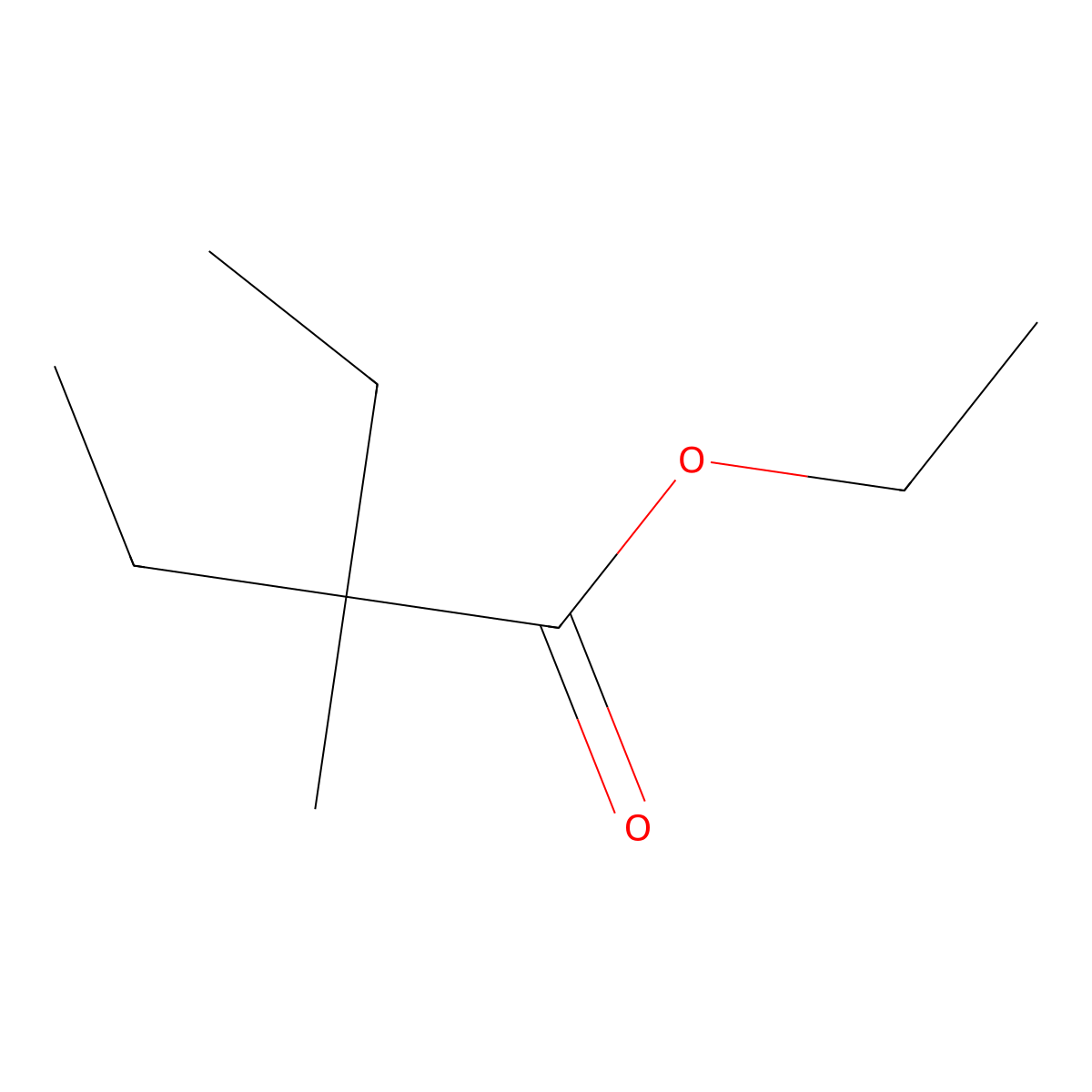 Butanoic acid, 2-ethyl-2-methyl-, ethyl ester molecular structure, CAS 19945-14-3