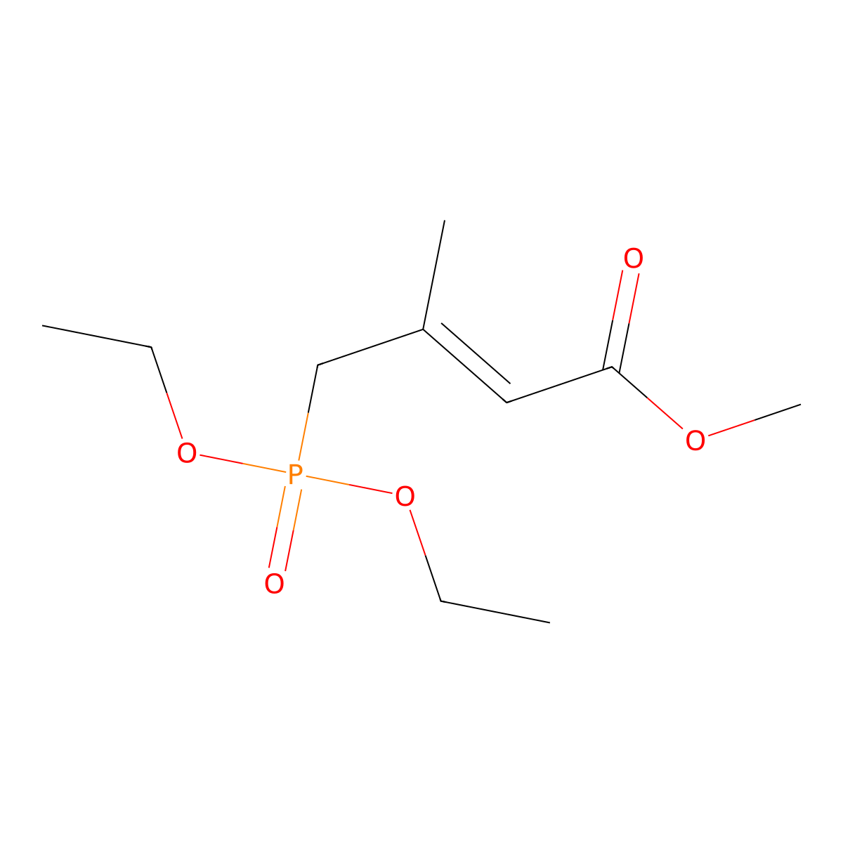 Methyl 4-(diethyl phosphono)-3-methylbut-2-enoate molecular structure, CAS 19945-56-3