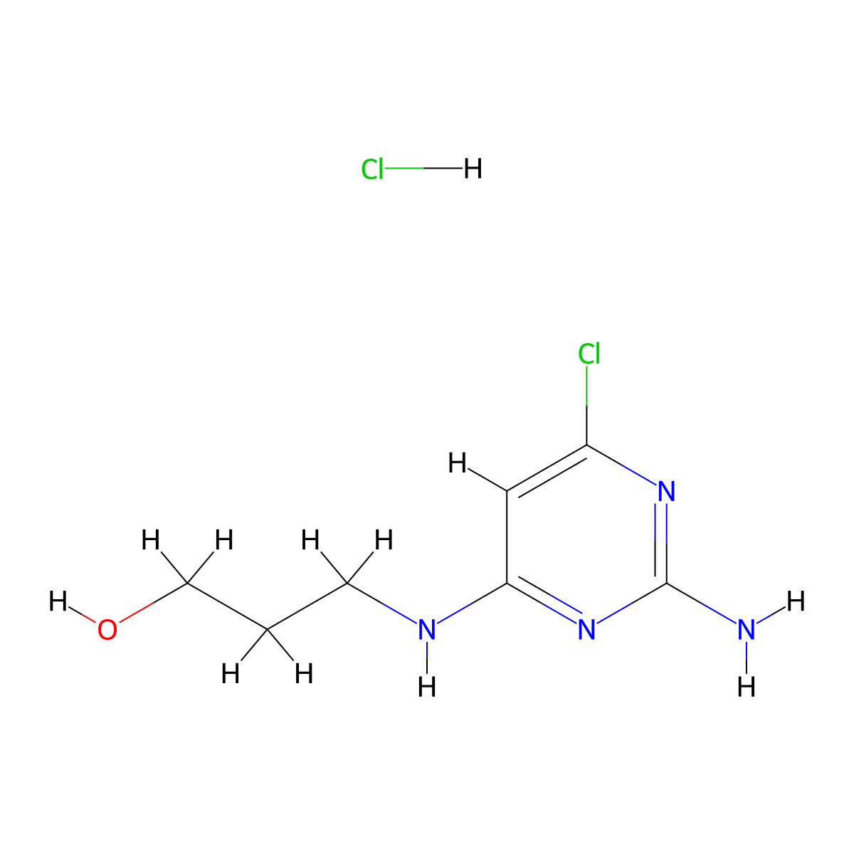 2-Amino-6-chloro-4-[(3-hydroxypropyl)amino]pyrimidine hydrochloride molecular structure, CAS 199453-07-1