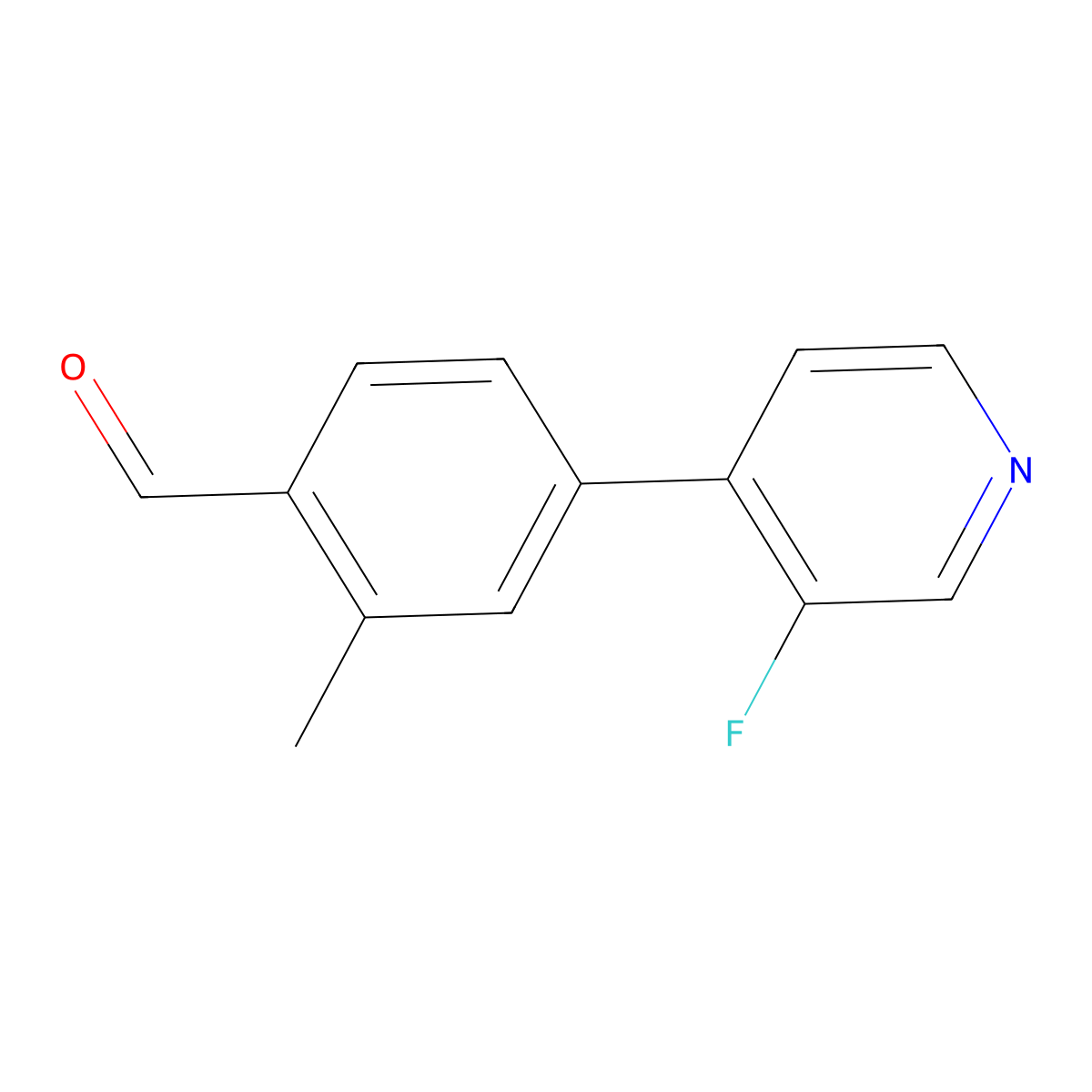 4-(3-Fluoro-4-pyridinyl)-2-methylbenzaldehyde molecular structure, CAS 1994546-78-9