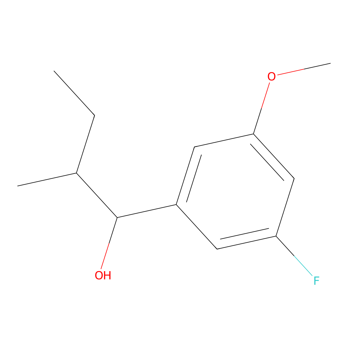 1-(3-Fluoro-5-methoxyphenyl)-2-methylbutan-1-ol molecular structure, CAS 1994548-97-8