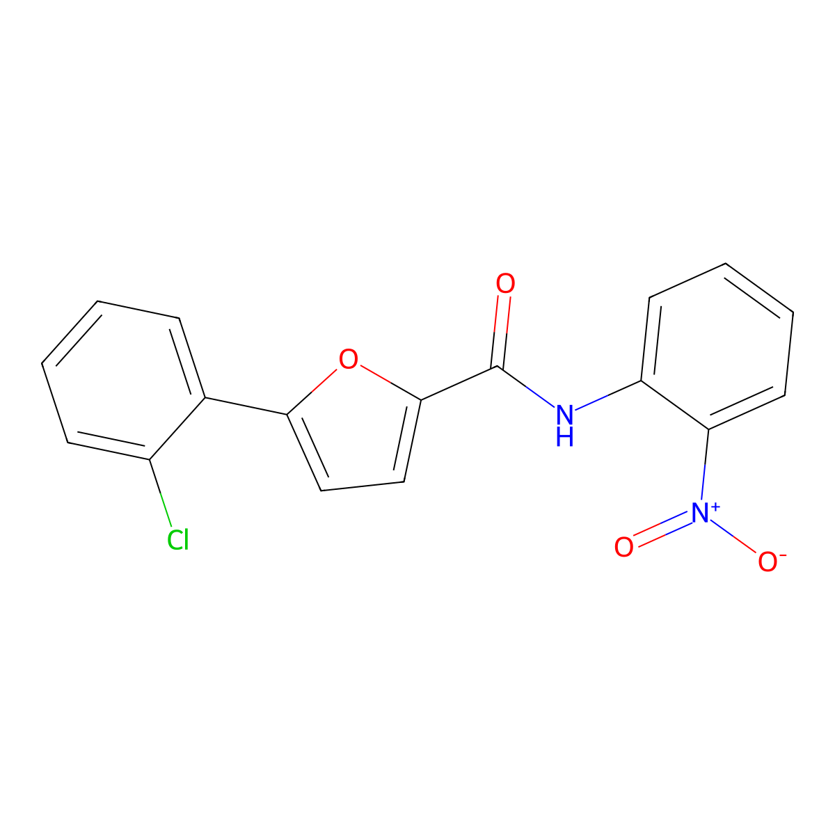 5-(2-Chlorophenyl)-N-(2-nitrophenyl)-2-furamide molecular structure, CAS 199458-85-0