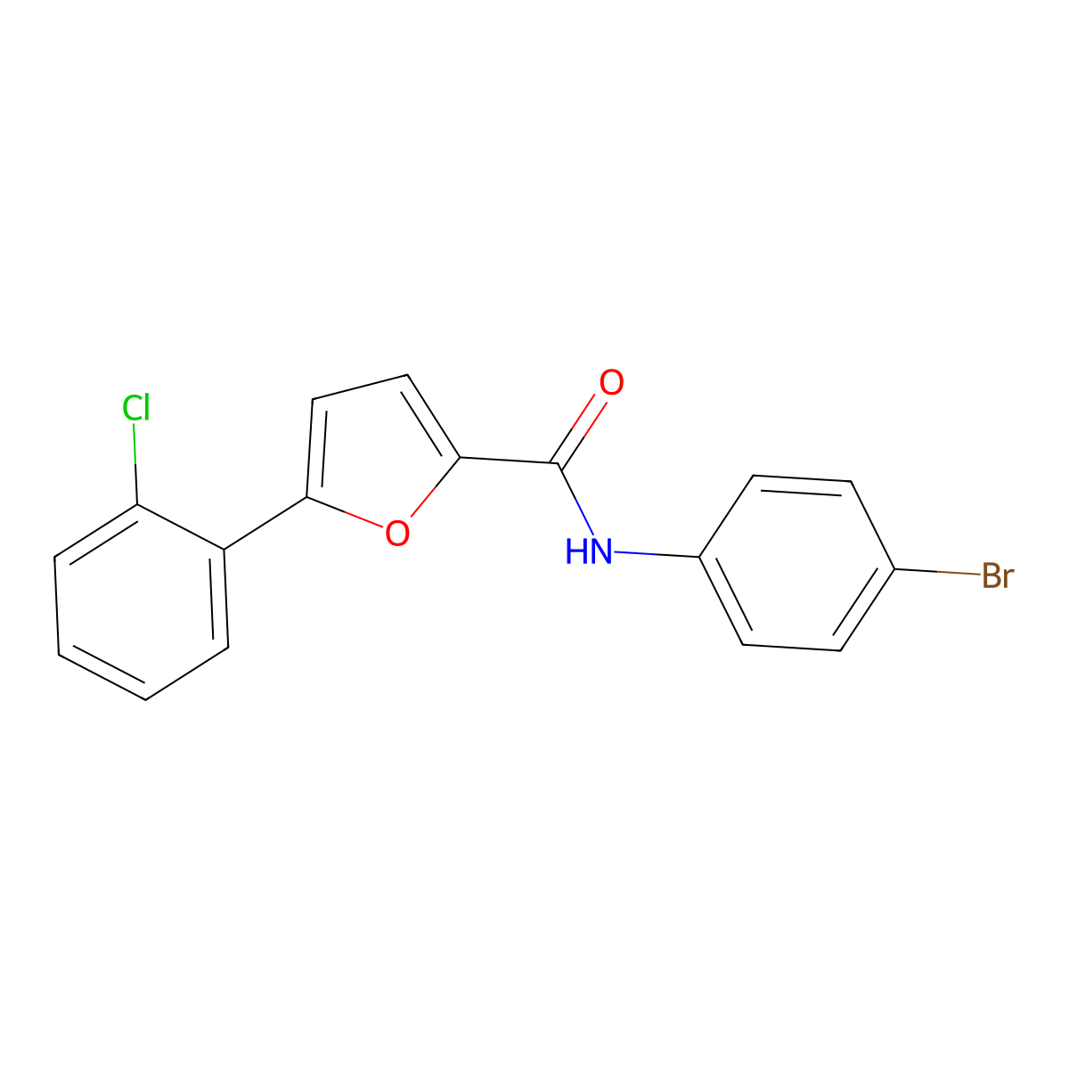N-(4-bromophenyl)-5-(2-chlorophenyl)furan-2-carboxamide molecular structure, CAS 199458-89-4