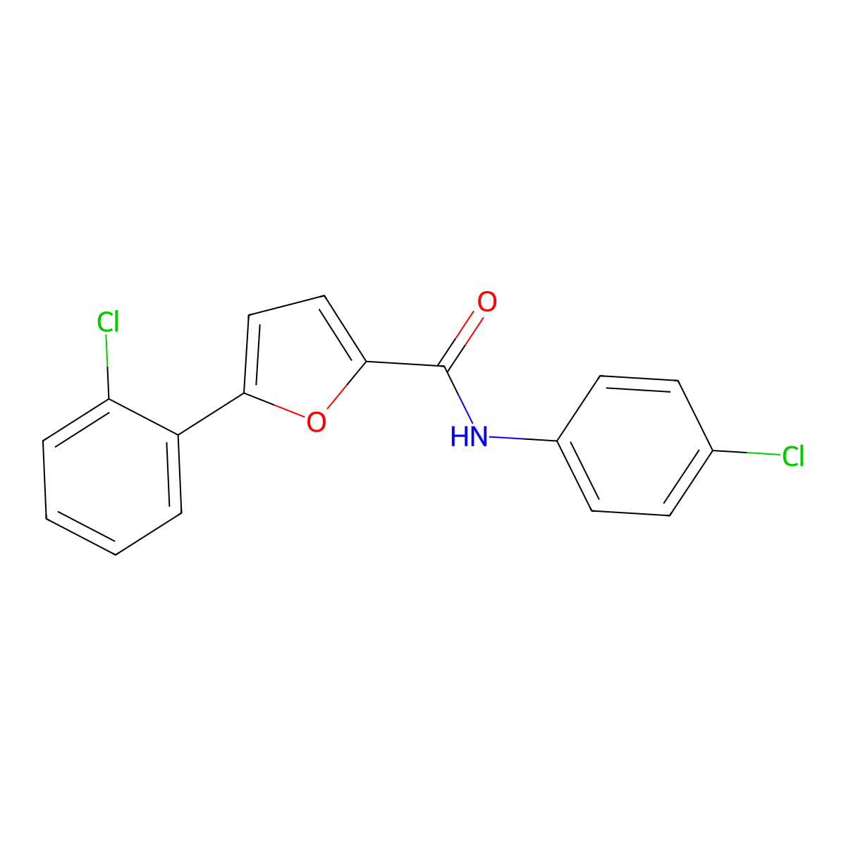 5-(2-Chlorophenyl)-N-(4-chlorophenyl)-2-furamide molecular structure, CAS 199458-91-8