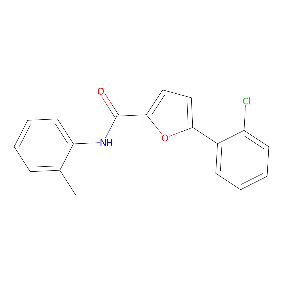 5-(2-Chlorophenyl)-N-(2-methylphenyl)-2-furamide molecular structure, CAS 199458-96-3