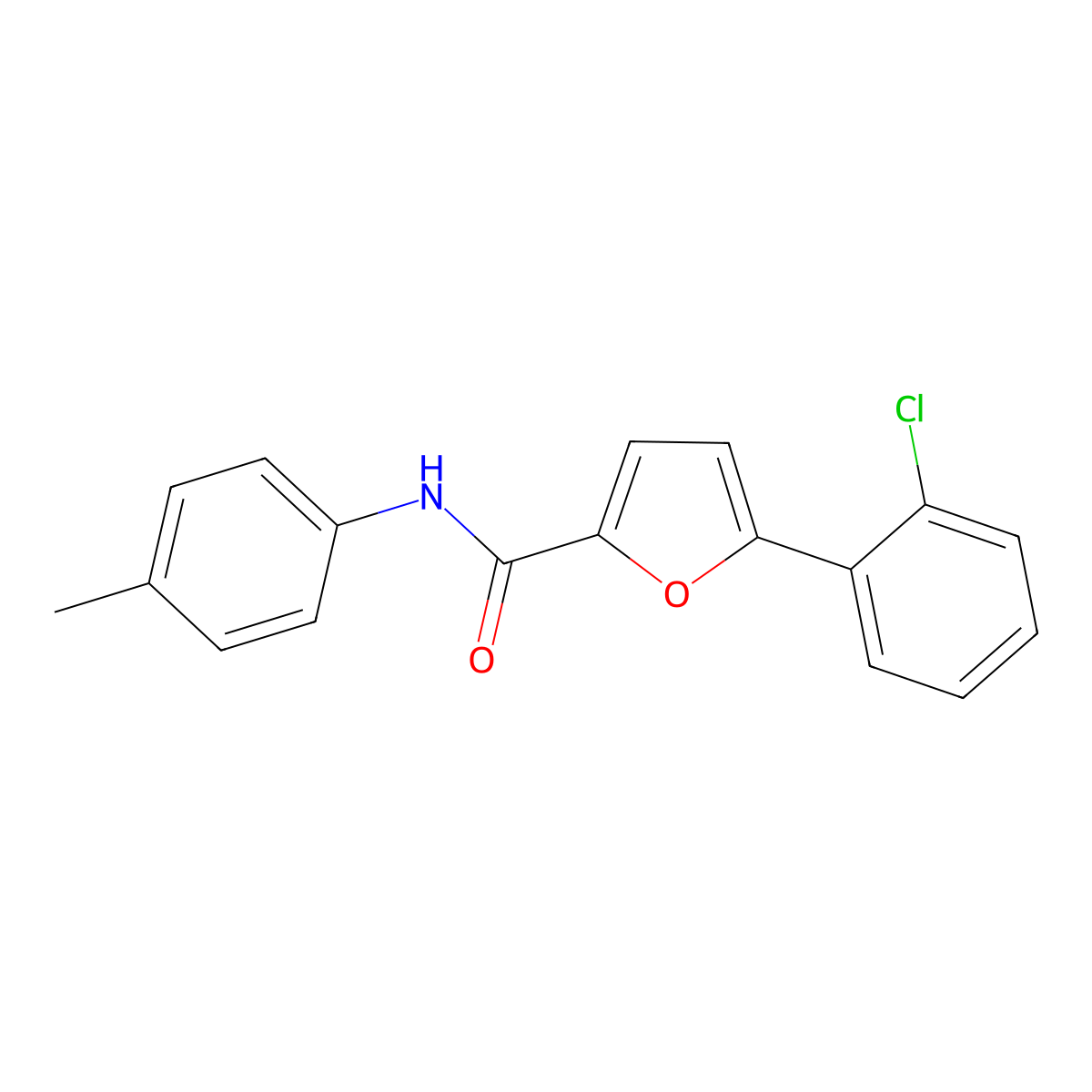 5-(2-Chlorophenyl)-N-(4-methylphenyl)-2-furamide molecular structure, CAS 199458-98-5