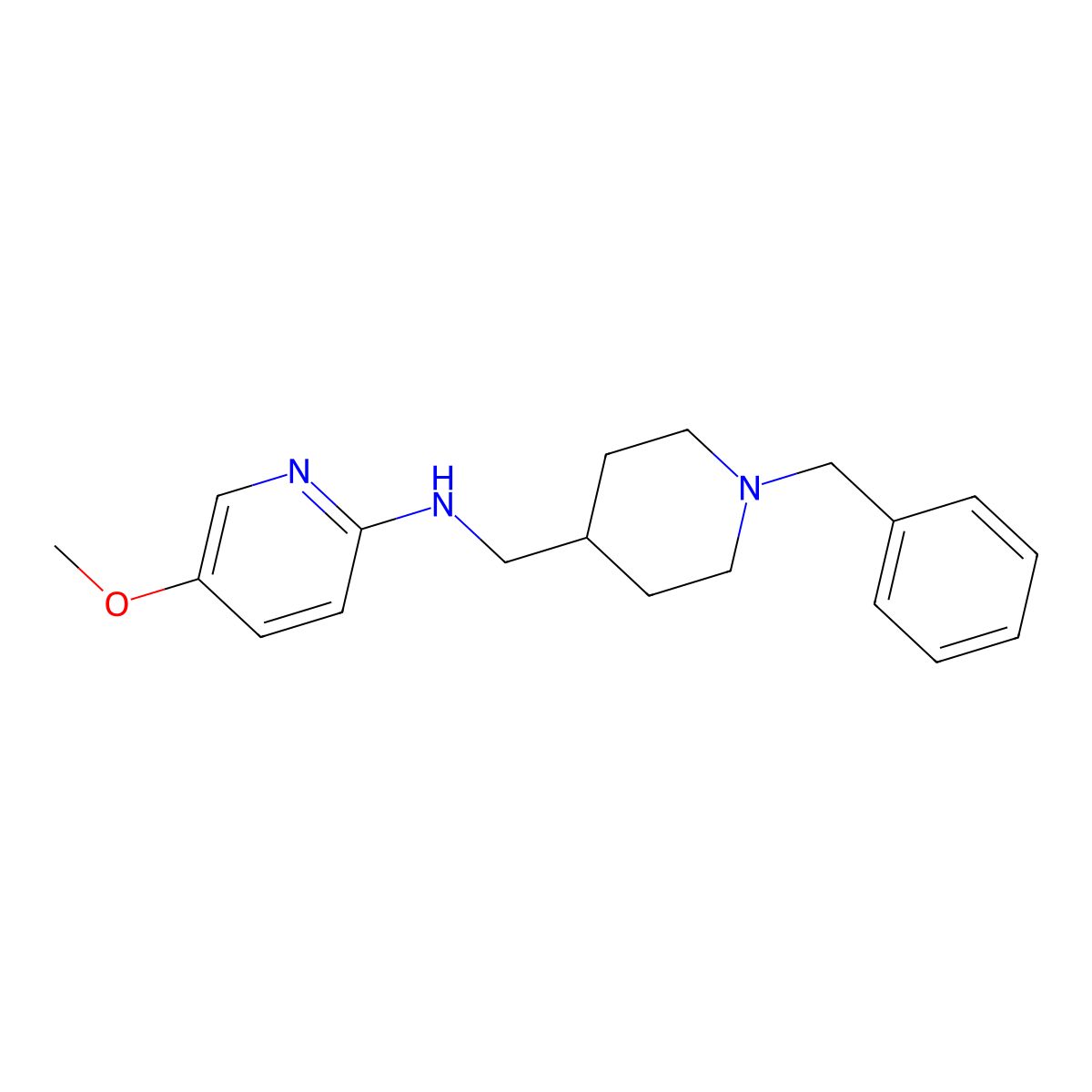 N-((1-Benzylpiperidin-4-yl)methyl)-5-methoxypyridin-2-amine molecular structure, CAS 1994598-88-7