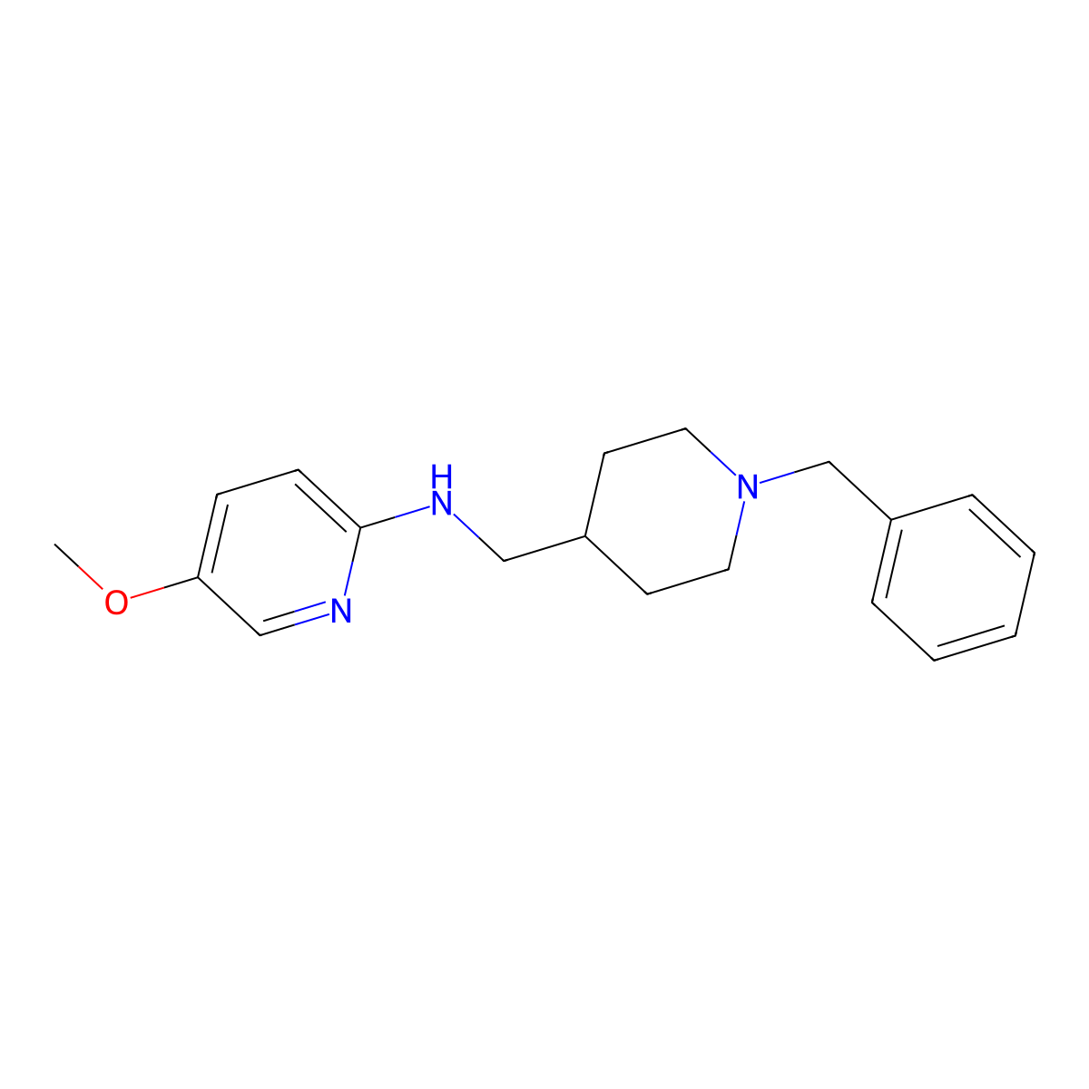 N-((1-Benzylpiperidin-4-yl)methyl)-5-methoxypyridin-2-amine molecular structure, CAS 1994598-88-7