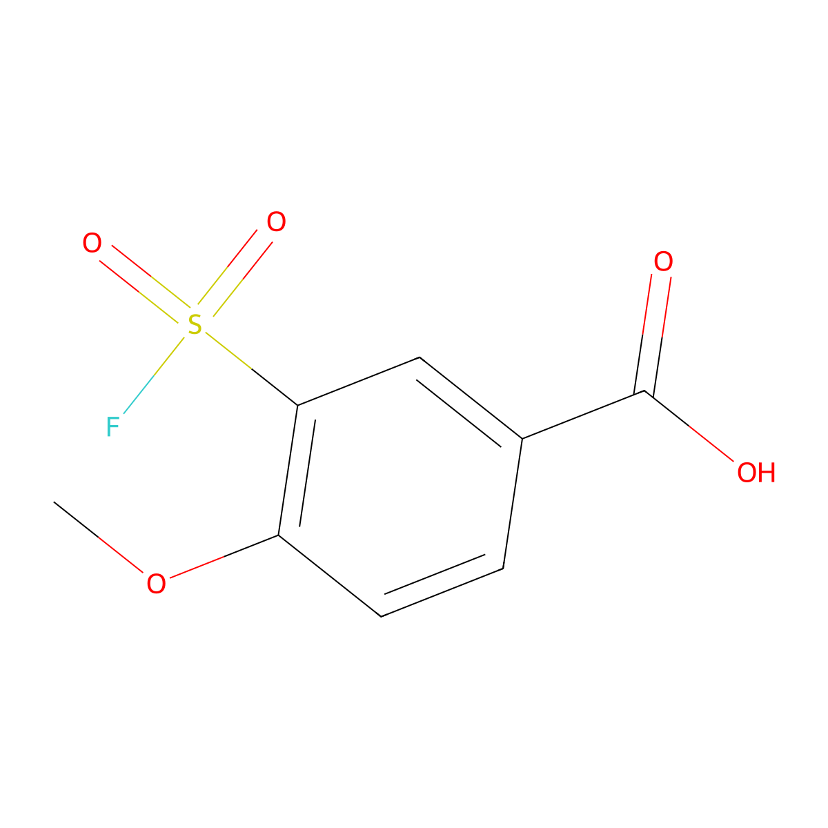 3-(Fluorosulfonyl)-4-methoxybenzoic acid molecular structure, CAS 199461-16-0