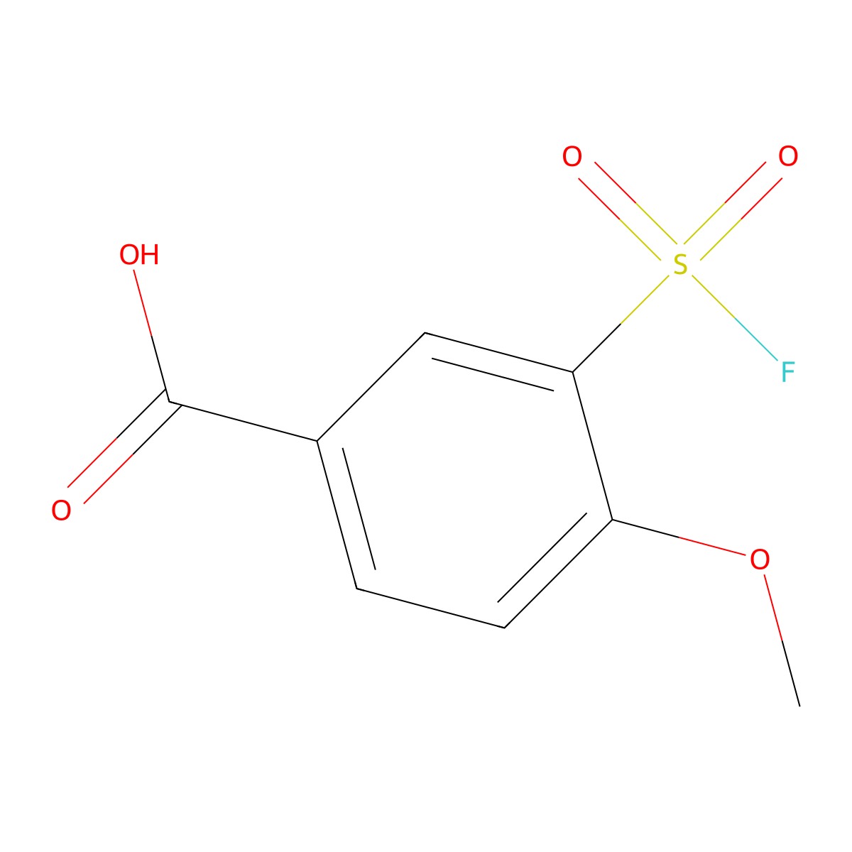 3-(Fluorosulfonyl)-4-methoxybenzoic acid molecular structure, CAS 199461-16-0