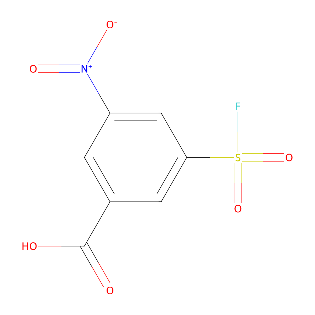 3-(Fluorosulfonyl)-5-nitrobenzoic acid molecular structure, CAS 199461-31-9