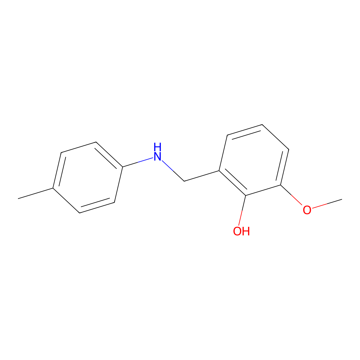 2-Methoxy-6-{[(4-methylphenyl)amino]methyl}phenol molecular structure, CAS 199464-62-5