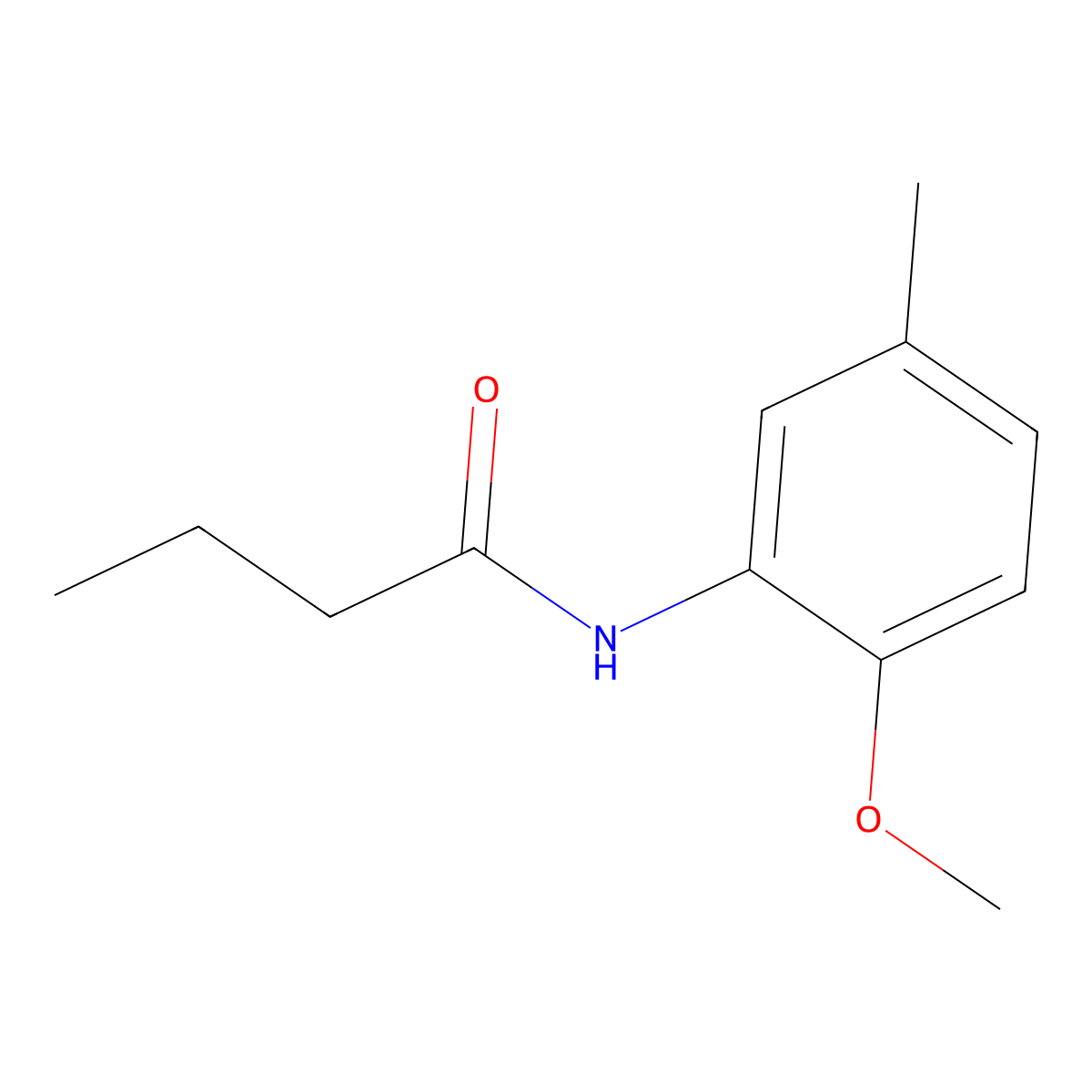 N-(2-methoxy-5-methylphenyl)butanamide molecular structure, CAS 199464-65-8