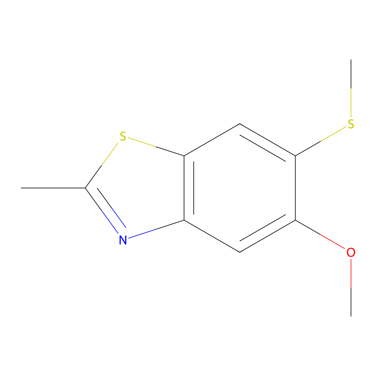 5-Methoxy-2-methyl-6-(methylthio)benzo[d]thiazole molecular structure, CAS 199464-76-1