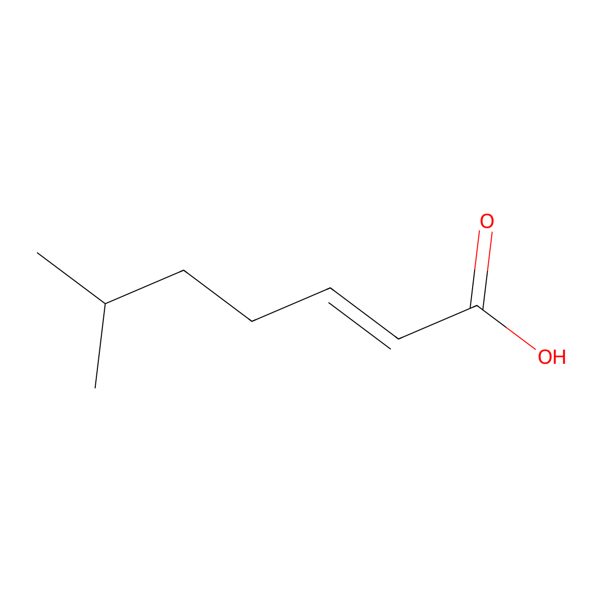 (2E)-6-methylhept-2-enoic acid molecular structure, CAS 199467-25-9
