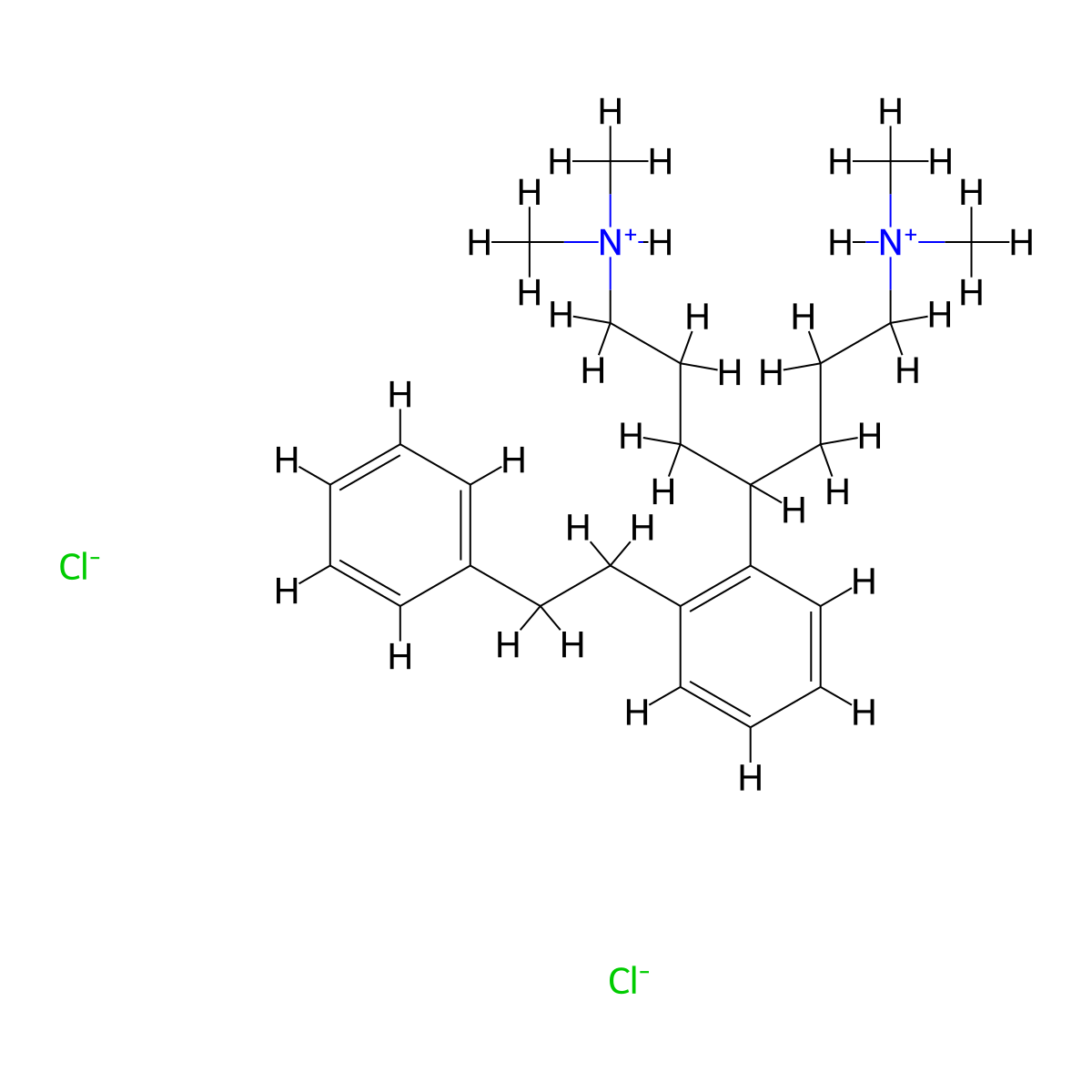 1,7-Heptanediamine, 4-(o-phenethylphenyl)-N,N,N',N'-tetramethyl-, hydrochloride, hydrate (2:4:1) molecular structure, CAS 19947-09-2