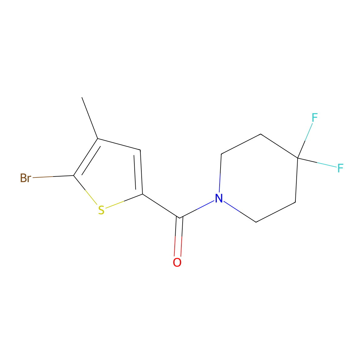 (5-Bromo-4-methylthiophen-2-yl)(4,4-difluoropiperidin-1-yl)methanone molecular structure, CAS 1994719-51-5