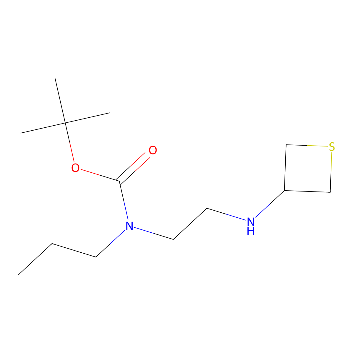 tert-Butyl propyl(2-(thietan-3-ylamino)ethyl)carbamate molecular structure, CAS 1994723-95-3
