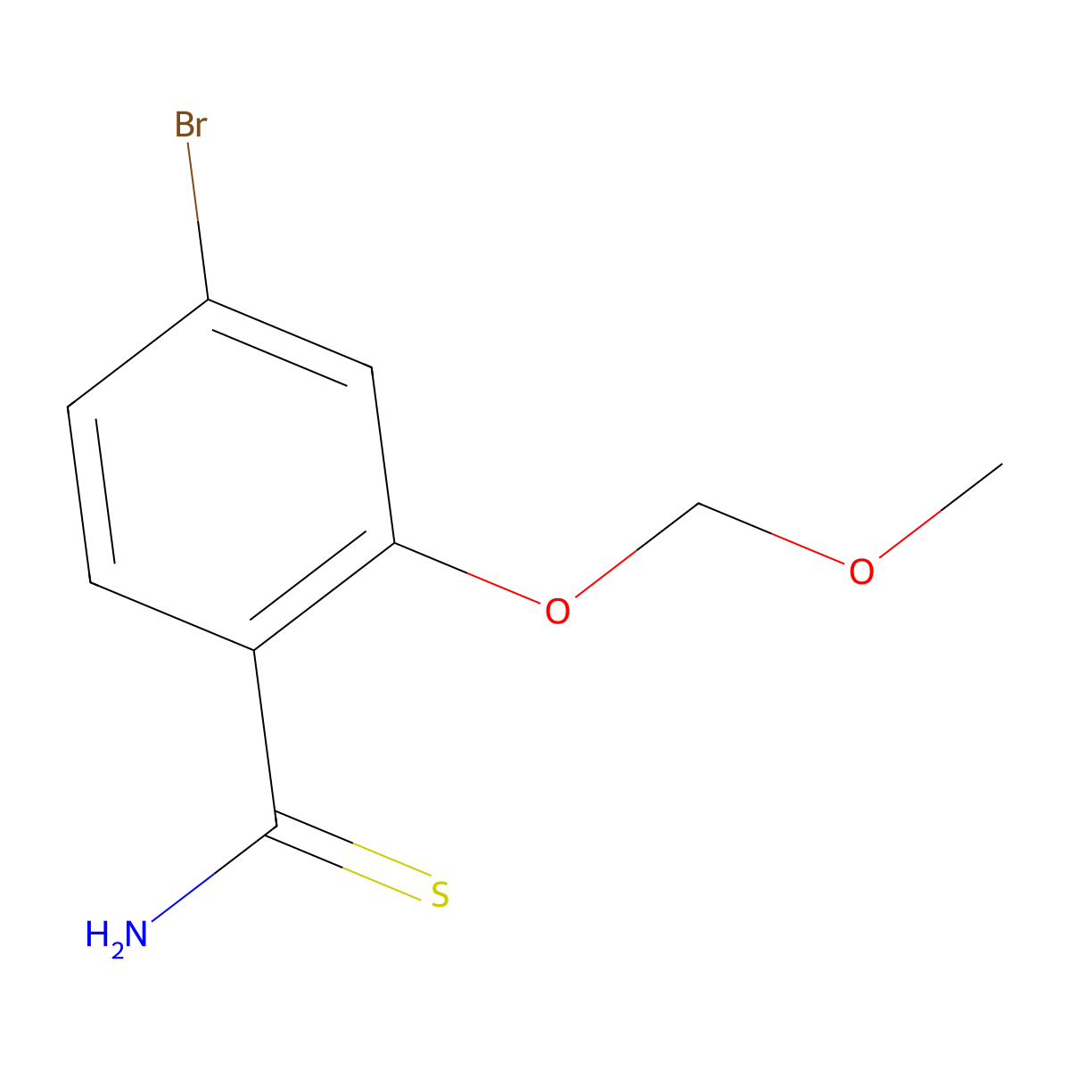 4-Bromo-2-(methoxymethoxy)benzene-1-carbothioamide molecular structure, CAS 1994755-81-5