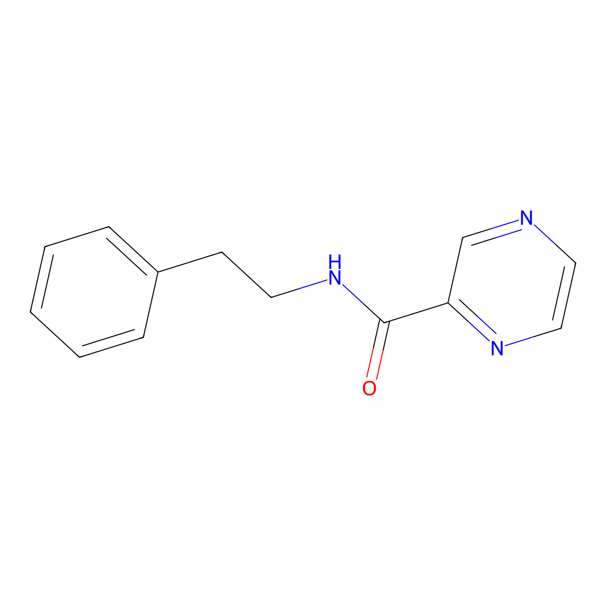 N-(2-phenylethyl)pyrazine-2-carboxamide molecular structure, CAS 199477-92-4