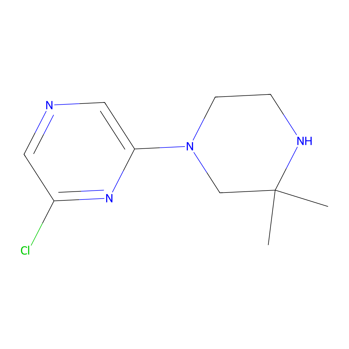 2-Chloro-6-(3,3-dimethylpiperazin-1-yl)pyrazine molecular structure, CAS 1994788-46-3
