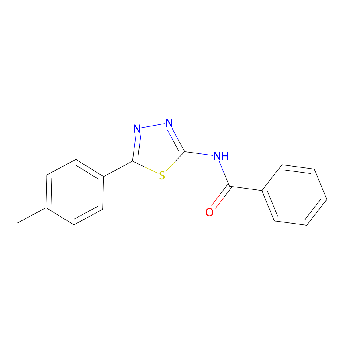 N-[5-(4-Methylphenyl)-1,3,4-thiadiazol-2-yl]benzamide molecular structure, CAS 19948-85-7