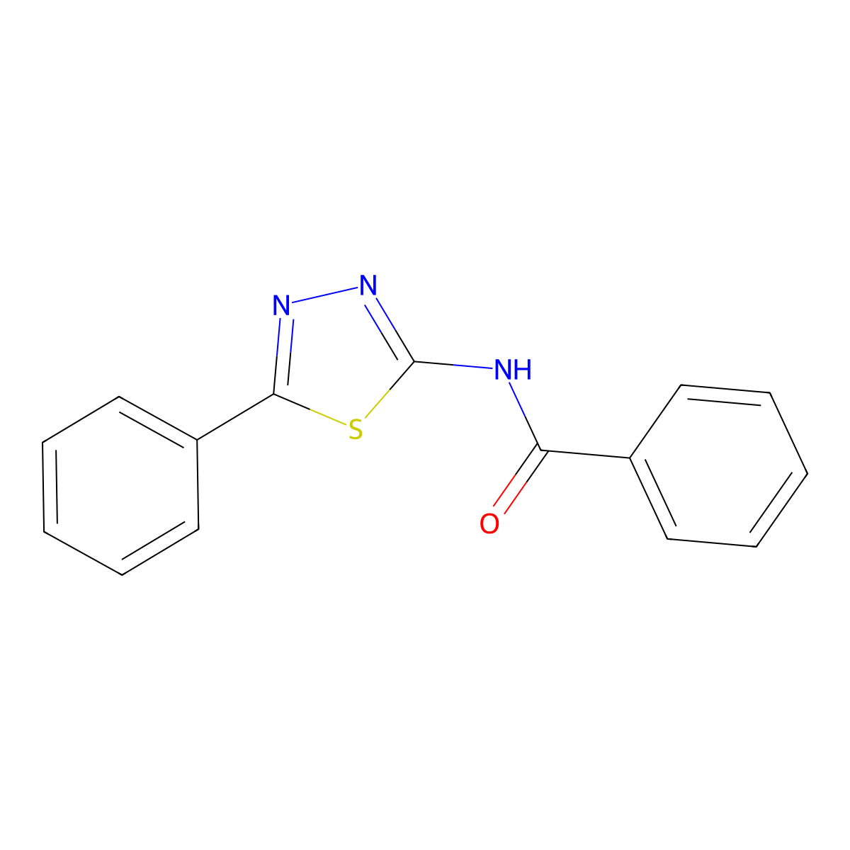N-(5-phenyl-1,3,4-thiadiazol-2-yl)benzamide molecular structure, CAS 19948-90-4