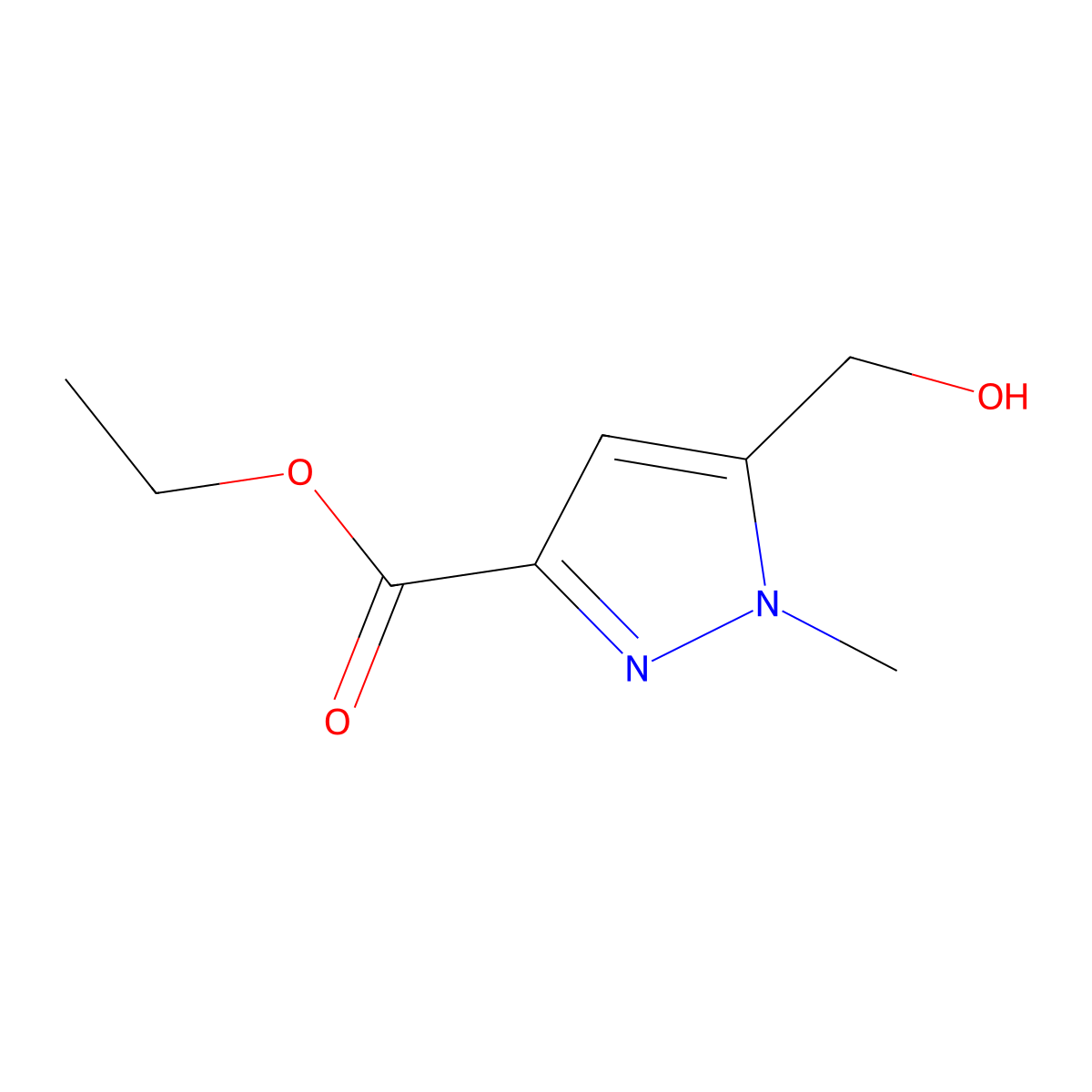 Ethyl 5-(hydroxymethyl)-1-methyl-1H-pyrazole-3-carboxylate molecular structure, CAS 199480-22-3