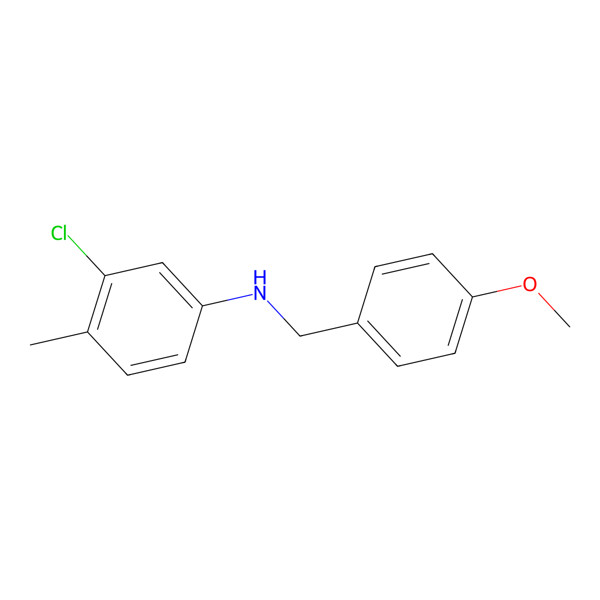 3-Chloro-N-(4-methoxybenzyl)-4-methylaniline molecular structure, CAS 199481-04-4