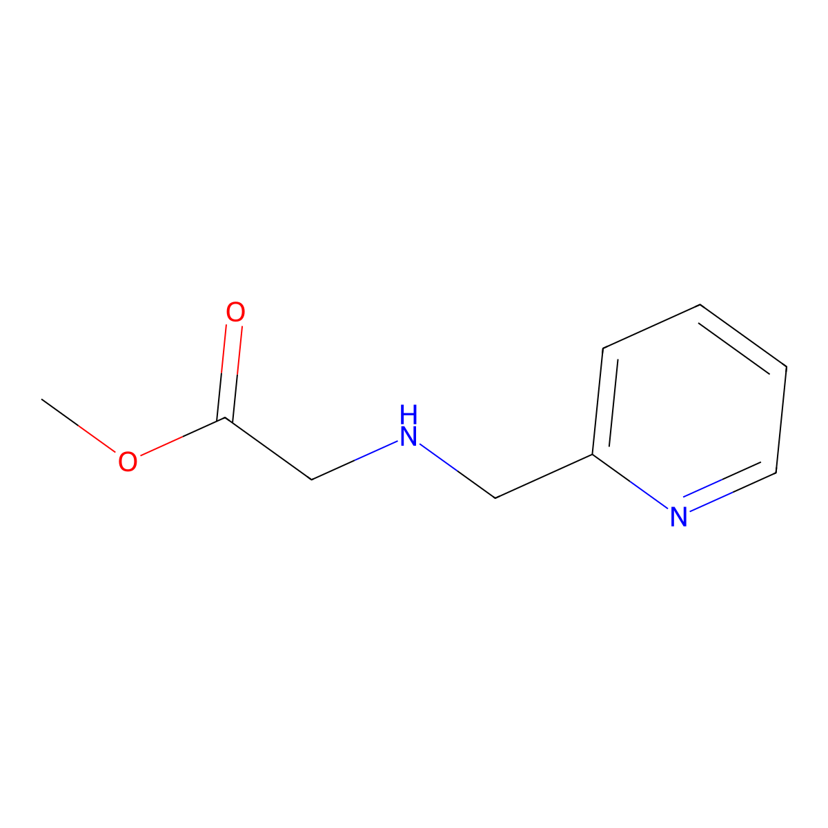 Methyl 2-{[(pyridin-2-yl)methyl]amino}acetate molecular structure, CAS 199482-76-3