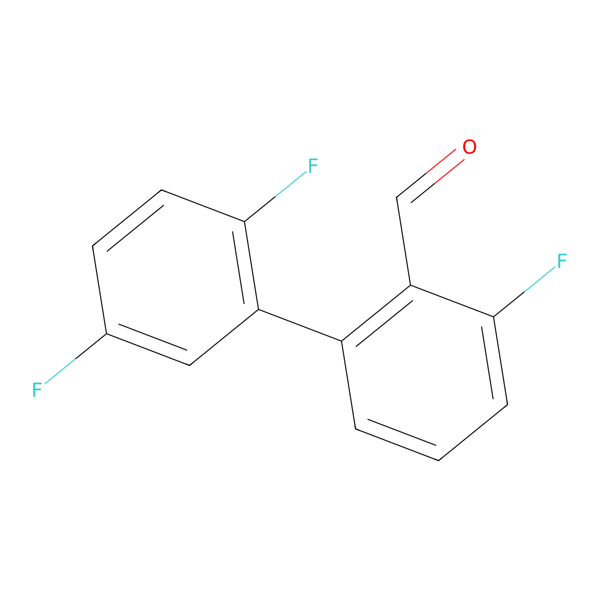 2-(2,5-Difluorophenyl)-6-fluorobenzaldehyde molecular structure, CAS 1994836-71-3