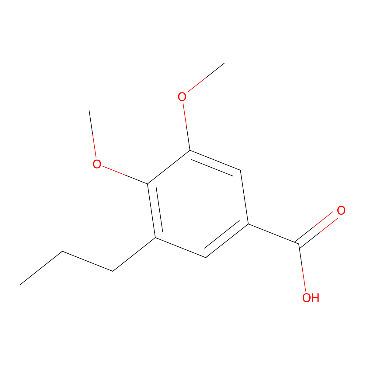 3,4-Dimethoxy-5-propylbenzoic acid molecular structure, CAS 199484-26-9