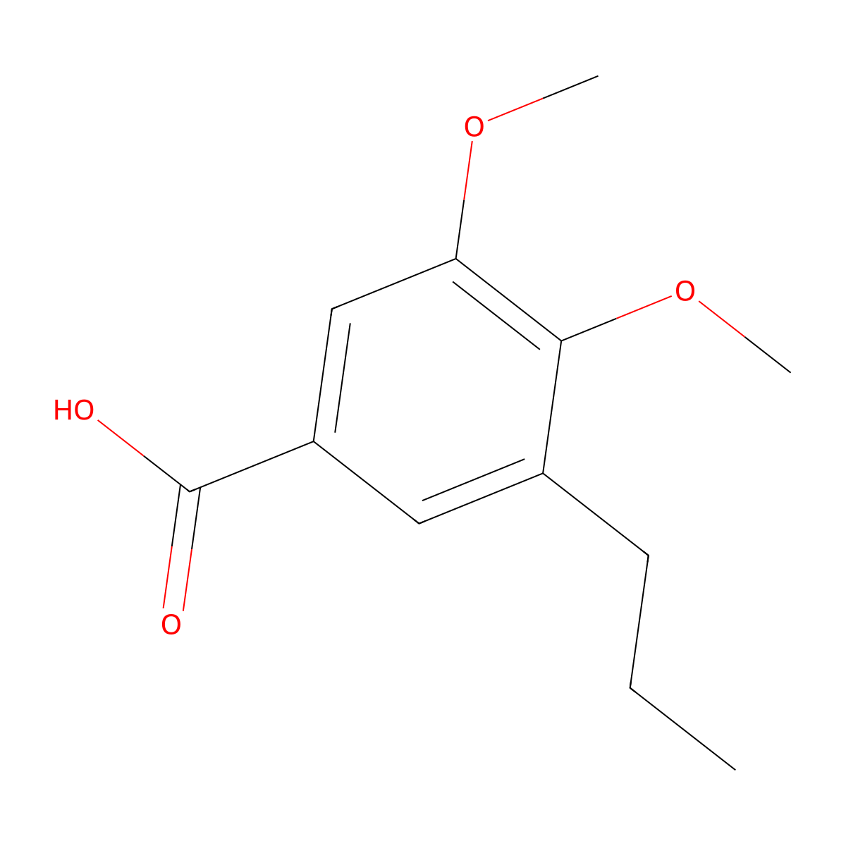 3,4-Dimethoxy-5-propylbenzoic acid molecular structure, CAS 199484-26-9