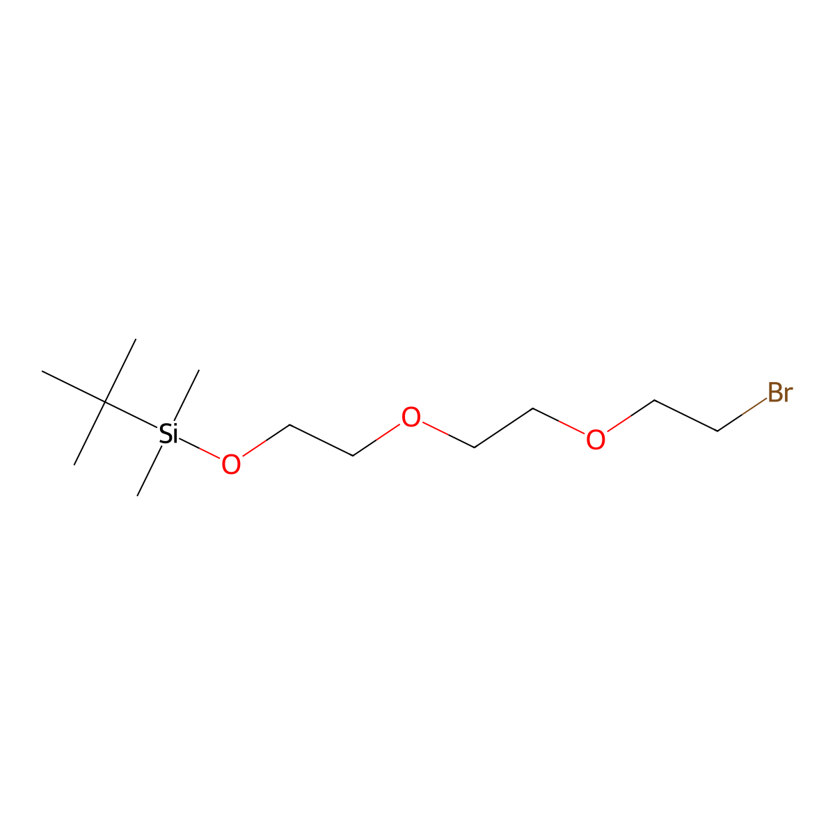 12-Bromo-2,2,3,3-tetramethyl-4,7,10-trioxa-3-siladodecane molecular structure, CAS 199484-67-8