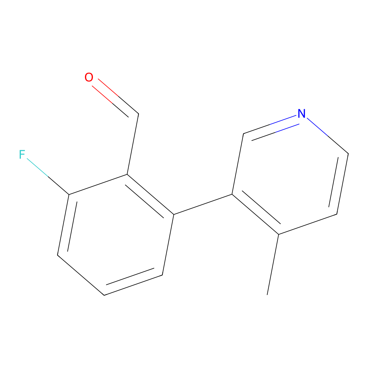 2-Fluoro-6-(4-methylpyridin-3-yl)benzaldehyde molecular structure, CAS 1994928-85-6