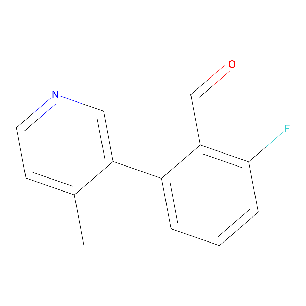 2-Fluoro-6-(4-methylpyridin-3-yl)benzaldehyde molecular structure, CAS 1994928-85-6