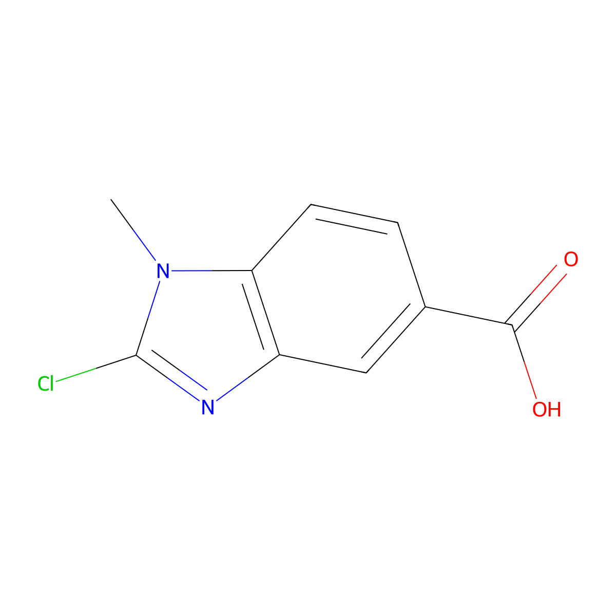 2-Chloro-1-methylbenzimidazole-5-carboxylic acid molecular structure, CAS 19950-96-0