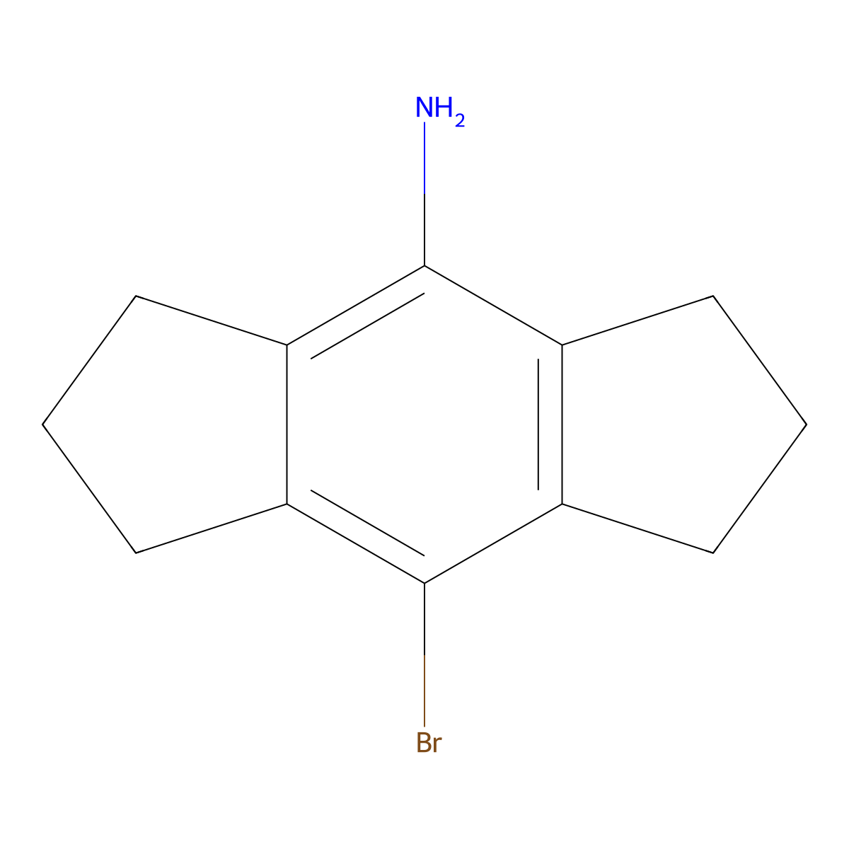 8-Bromo-1,2,3,5,6,7-hexahydro-s-indacen-4-amine molecular structure, CAS 1995037-57-4