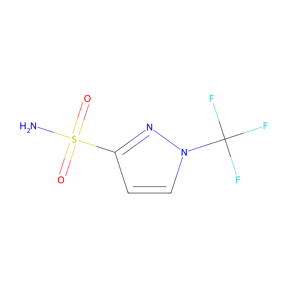 1-(trifluoromethyl)-1H-pyrazole-3-sulfonamide molecular structure, CAS 1995071-73-2