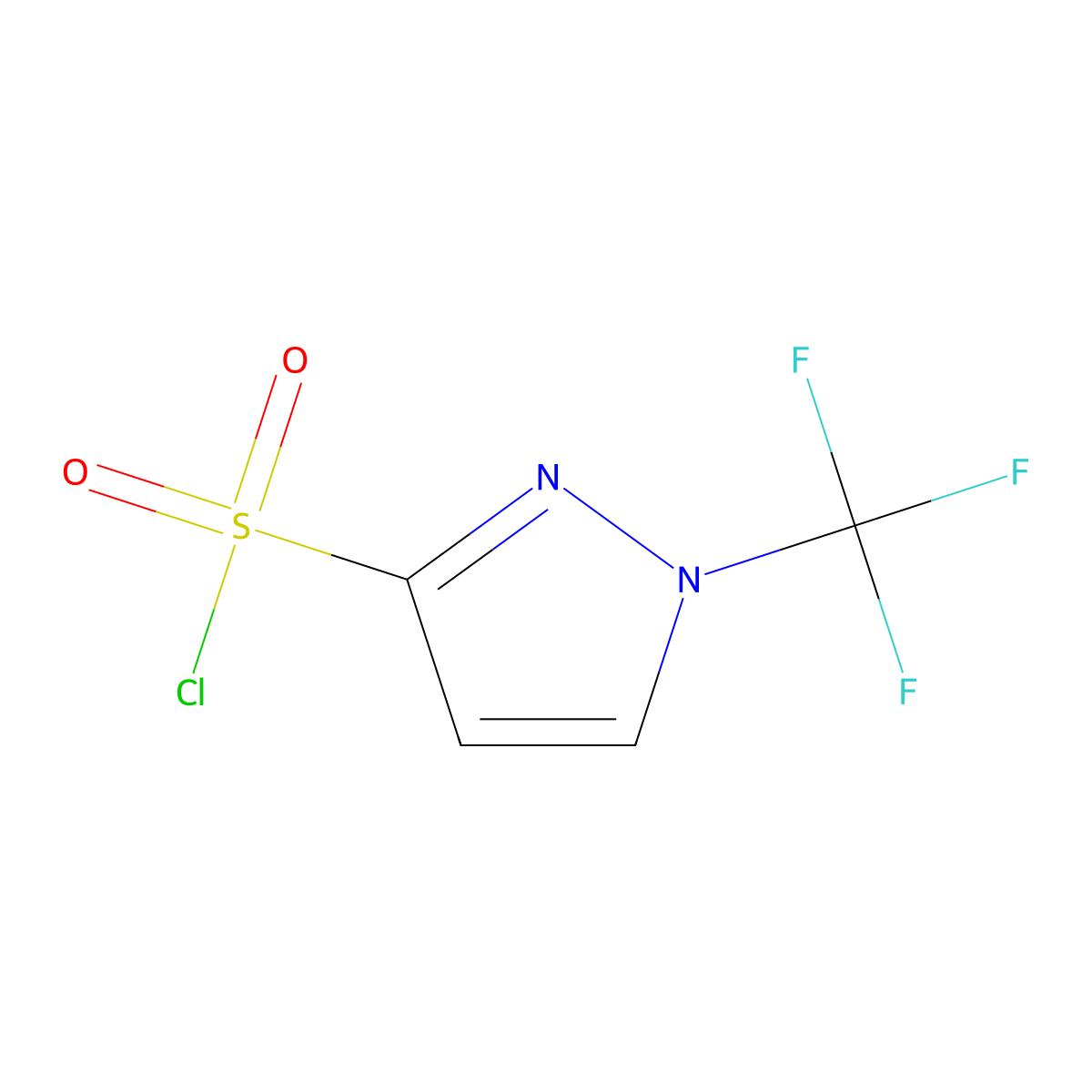 1-(trifluoromethyl)-1H-pyrazole-3-sulfonyl chloride molecular structure, CAS 1995071-77-6