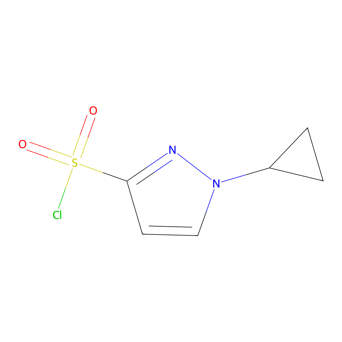 1-Cyclopropyl-1H-pyrazole-3-sulfonyl chloride molecular structure, CAS 1995071-82-3